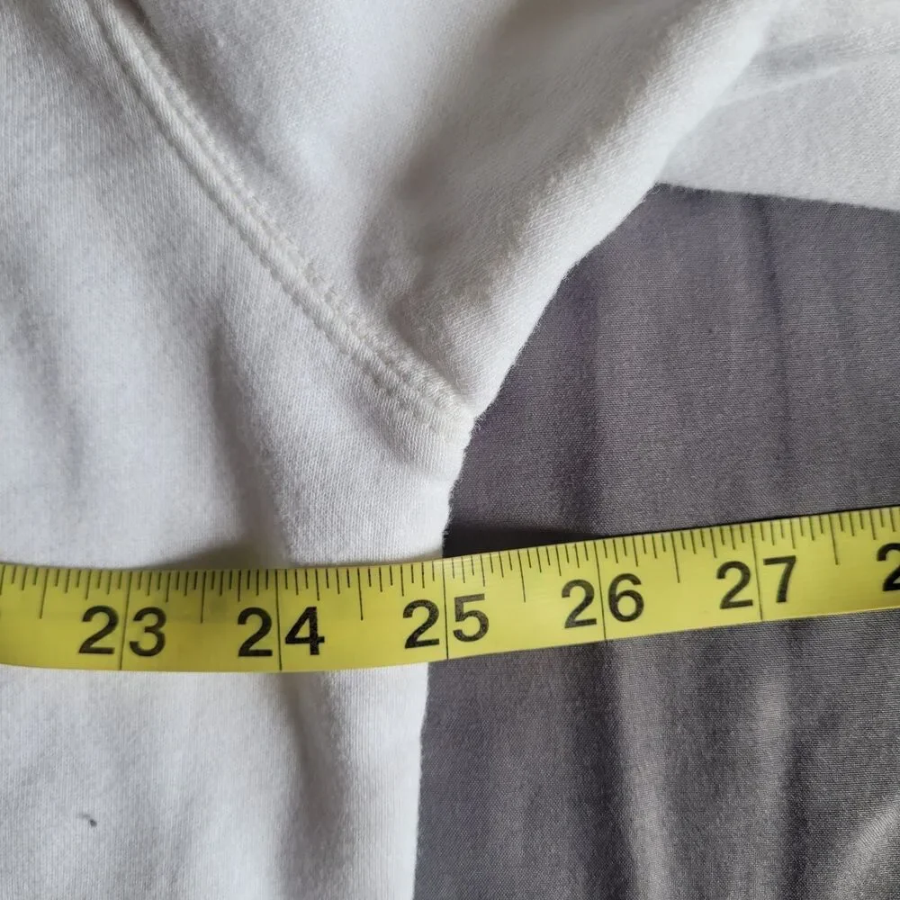Melrose Place Unisex Midweight Pigment-Dyed Crewneck Sweatshirt Size Large White